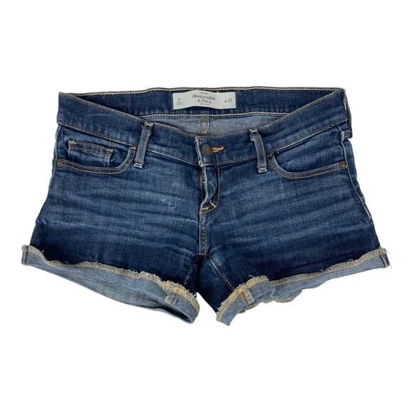 Abercrombie And Fitch Womens Blue Jean Shorts Women's Sz 25 Low Rise - Picture 1 of 7